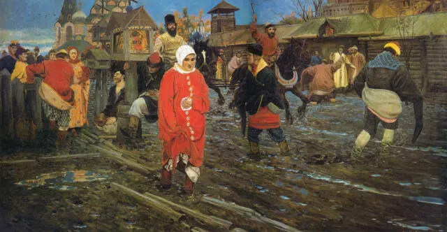 АНДРЕЙ РЯБУШКИН Московская улица XVII века в праздничный день 1895 - фото 389