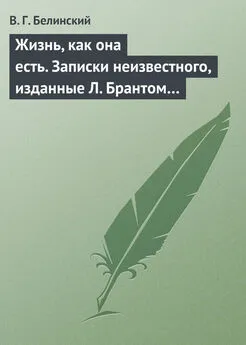 Виссарион Белинский - Жизнь, как она есть. Записки неизвестного, изданные Л. Брантом…