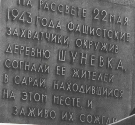 Память сердца Мемориальная доска на месте гибели жителей дер Шуневка - фото 354