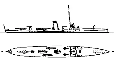 Миноносец 1го класса Сиратака Наружный вид и вид сверху 1900 г Первый - фото 29