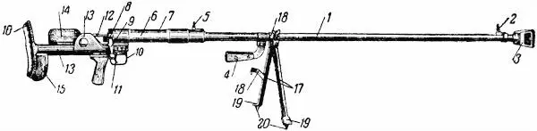 Рис 2Общий вид однозарядного противотанкового ружья обр 1941 г ПТРД 1 - фото 2