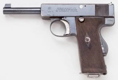 Webley Scott Model 1910 калибр 38 АСР 9x23SR В следующем году был - фото 67