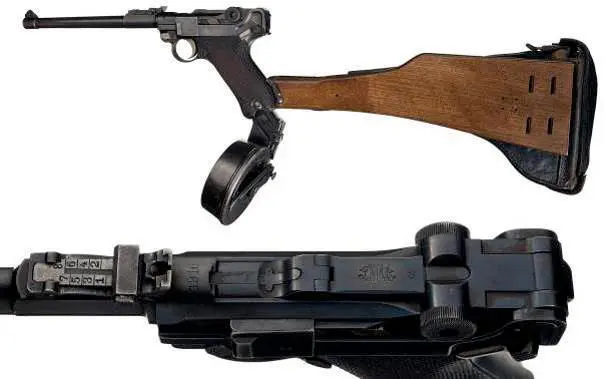 LP08 выпуска 1916 г с барабанным магазином TM08 емкостью 32 патрона Опыт - фото 92