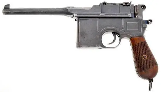 Mauser C96 выпуска 1914 года Пауль Маузер и патроны 9mm Para слева - фото 134