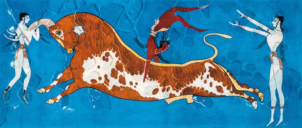 Тавромахия древнего Крита Фреска из Кносса XVI в до н э Музей археологии - фото 61