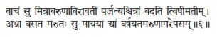 vācaṁ su mitrāvaruṇāvirāvatīṁ parjanyaścitrāṁ vadati tviṣīmatīm ǀ abhrā - фото 104