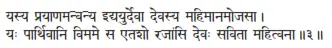 yasya prayāṇamanvanya id yayurdevā devasya mahimānamojasā ǀ yaḥ pārthivāni - фото 29