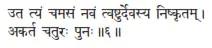 uta tyaṁ camasaṁ navaṁ tvaṣṭurdevasya niṣkṛtam ǀ akarta caturaḥ punaḥ ǁ 6 И - фото 76