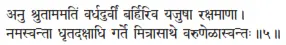 anu śrutāmamatiṁ vardhadurvīṁ barhiriva yajuṣā rakṣamāṇā ǀ namasvantā - фото 94