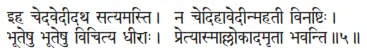 iha cedavedīdatha satyamasti ǀ na cedihāvedīnmahatī vinaṣṭiḥ ǀ bhūteṣu - фото 15