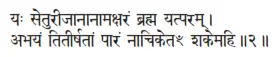 yaḥ seturījānānāmakṣaraṁ brahma yatparam ǀ abhayaṁ titīrṣatāṁ pāraṁ nāciketaḿ - фото 93