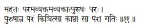 mahataḥ paramavyaktamavyaktātpuruṣaḥ paraḥ ǀ puruṣānna paraṁ kiñcitsā kāṣṭhā - фото 102