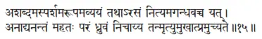 aśabdamasparśamarūpamavyayaṁ tathārasaṁ nityamagandhavacca yat ǀ - фото 106