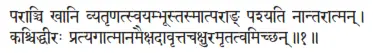 parāñci khāni vyatṛṇatsvayambhūstasmātparāṅ paśyati nāntarātman ǀ - фото 109