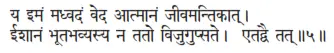 ya imaṁ madhvadaṁ veda ātmānaṁ jīvamantikāt ǀ īśānaṁ bhūtabhavyasya na tato - фото 113