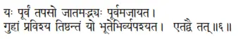 yaḥ pūrvaṁ tapaso jātamadbhyaḥ pūrvamajāyata ǀ guhāṁ praviśya tiṣṭhantaṁ yo - фото 114