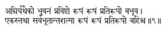 agniryathaiko bhuvanaṁ praviṣṭo rūpaṁ rūpaṁ pratirūpo babhūva ǀ ekastathā - фото 132