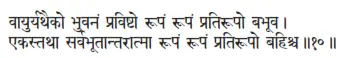 vāyuryathaiko bhuvanaṁ praviṣṭo rūpaṁ rūpaṁ pratirūpo babhūva ǀ ekastathā - фото 133