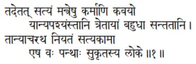 tadetat satyaṁ mantreṣu karmāṇi kavayo yānyapaśyaṁstāni tretāyāṁ bahudhā - фото 167