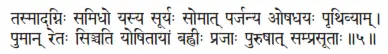 tasmādagniḥ samidho yasya sūryaḥ somāt parjanya oṣadhayaḥ pṛthivyām ǀ pumān - фото 184