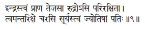 indrastvaṁ prāṇa tejasā rudrosi parirakṣitā ǀ tvamantarikṣe carasi - фото 261
