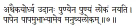 athaikayordhva udānaḥ puṇyena puṇyaṁ lokaṁ nayati ǀ pāpena pāpamubhābhyāmeva - фото 272