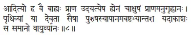 ādityo ha vai bāhyaḥ prāṇa udayatyeṣa hyenaṁ cākṣuṣaṁ prāṇamanugṛhṇānaḥ ǀ - фото 273