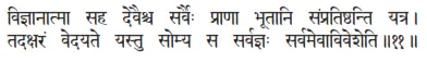 vijñānātmā saha devaiśca sarvaiḥ prāṇā bhūtāni saṁpratiṣṭhanti yatra ǀ - фото 288