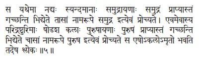 sa yathemā nadyaḥ syandamānāḥ samudrāyaṇāḥ samudraṁ prāpyāstaṁ gacchanti - фото 300