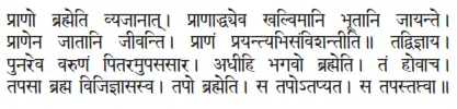 prāṇo brahmeti vyajānāt ǀ prāṇāddhyeva khalvimāni bhūtāni jāyante ǀ prāṇena - фото 330