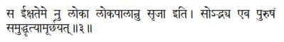 sa īkṣateme nu lokā lokapālānnu sṛjā iti ǀ sodbhya eva puruṣaṁ - фото 341