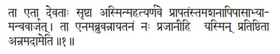 tā etā devatāḥ sṛṣṭā asminmahatyarṇave prāpataṅstamaśanāpipāsābhyā - фото 343