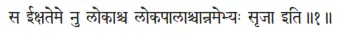 sa īkṣateme nu lokāśca lokapālāścānnamebhyaḥ sṛjā iti ǁ 1 Дух помыслил Вот - фото 348