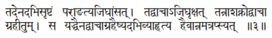 tadenadabhisṛṣṭaṁ parāṅatyajighāṅsat ǀ tadvācājighṛkṣat tannāśaknodvācā - фото 350