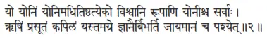 yo yoniṁ yonimadhitiṣṭhatyeko viśvāni rūpāṇi yonīśca sarvāḥ ǀ ṛṣiṁ prasūtaṁ - фото 395