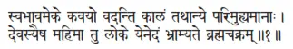 svabhāvameke kavayo vadanti kālaṁ tathānye parimuhyamānāḥ ǀ devasyaiṣa mahimā - фото 408