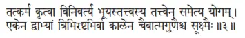 tatkarma kṛtvā vinivartya bhūyastattvasya tattvena sametya yogam ǀ ekena - фото 410