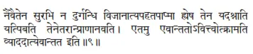 naivaitena surabhi na durgandhi vijānātyapahatapāpmā hyeṣa tena yadaśnāti - фото 449