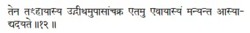tena taḿ hāyāsya udgīthamupāsāṁcakra etamu evāyāsyaṁ manyanta āsyā dyadayate - фото 452