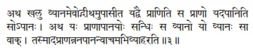atha khalu vyānamevodgīthamupāsīta yadvai prāṇiti sa prāṇo yadapāniti - фото 457