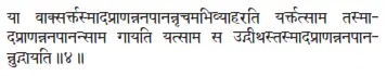 yā vāksarktasmādaprāṇannanapānannṛcamabhivyāharati yarktatsāma tasmā - фото 458