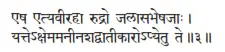 eṣa etyavīrahā rudro jalāsabheṣajāḥ ǀ yattekṣemamanīnaśadvātīkāropyetu te ǁ - фото 477