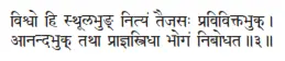 viśvo hi sthūlabhuṅ nityaṁ taijasaḥ praviviktabhuk ǀ ānandabhuk tathā - фото 486