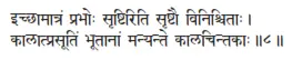 icchāmātraṁ prabhoḥ sṛṣṭiriti sṛṣṭau viniścitāḥ ǀ kālātprasūtiṁ bhūtānāṁ - фото 491