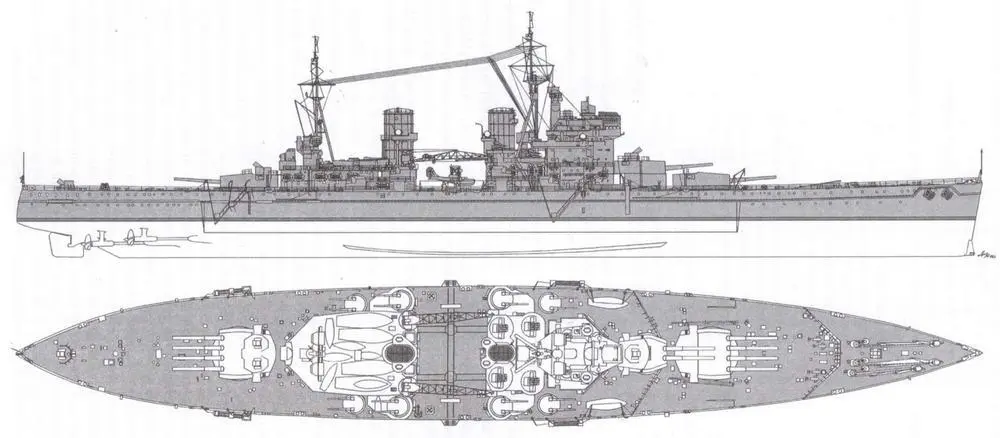 Внешний вид линейного корабля Кинг Джордж V по состоянию на 1940 год - фото 33