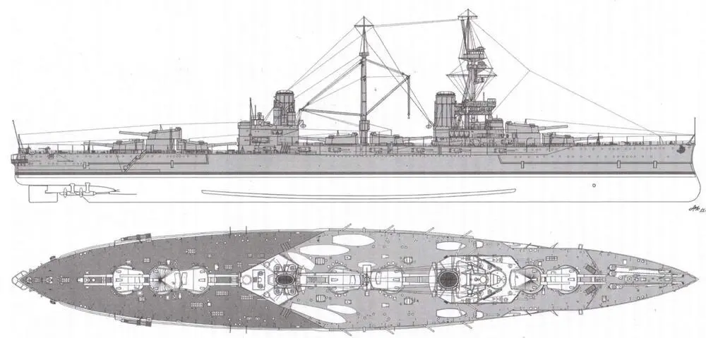 Внешний вид линейного корабля Азинкур по состоянию на 1918 год Контракт с - фото 4