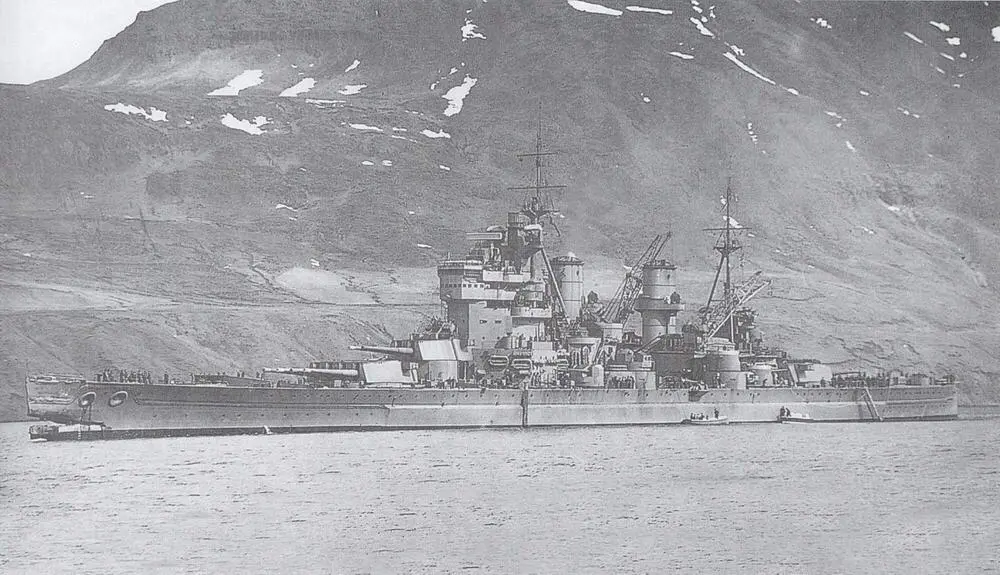 Кинг Джордж V после столкновения с эсминцем Пенджаб 1941 год Линейный - фото 96