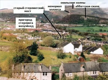 На фотографии сделанной со стен замка Стерлинг видны Монумент Уоллеса и - фото 46