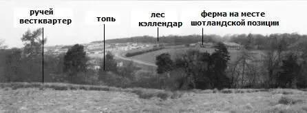 Центр шотландской позиции перед лесом Кэллендар Теперь там расположена ферма - фото 64