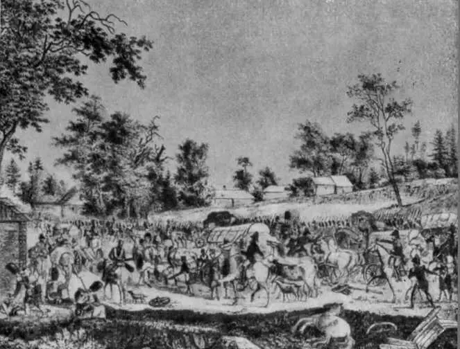 Прохождение наполеоновской армии 1 июля 1812 года Литография XIX века - фото 4